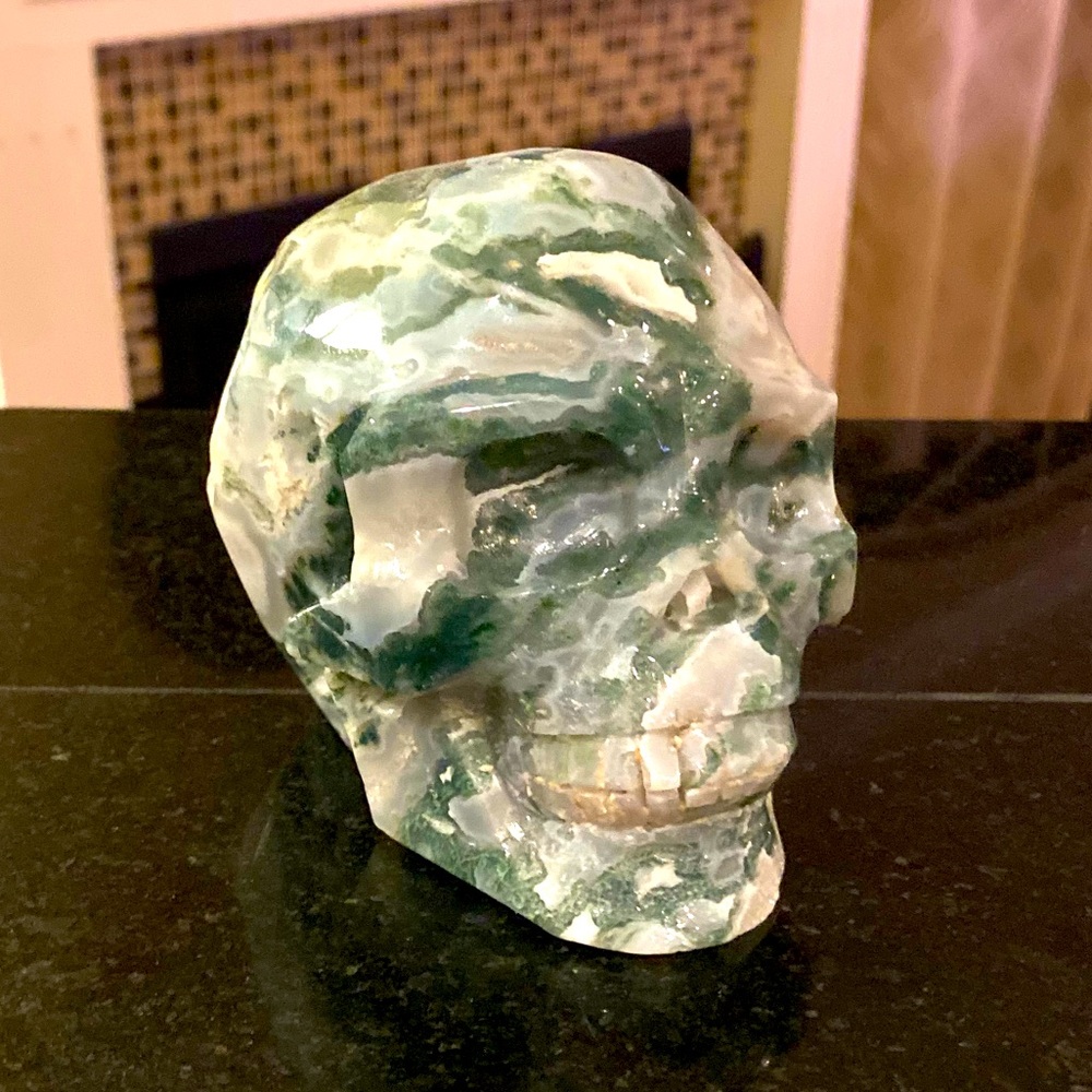 Jade Quartz Crystal Skull